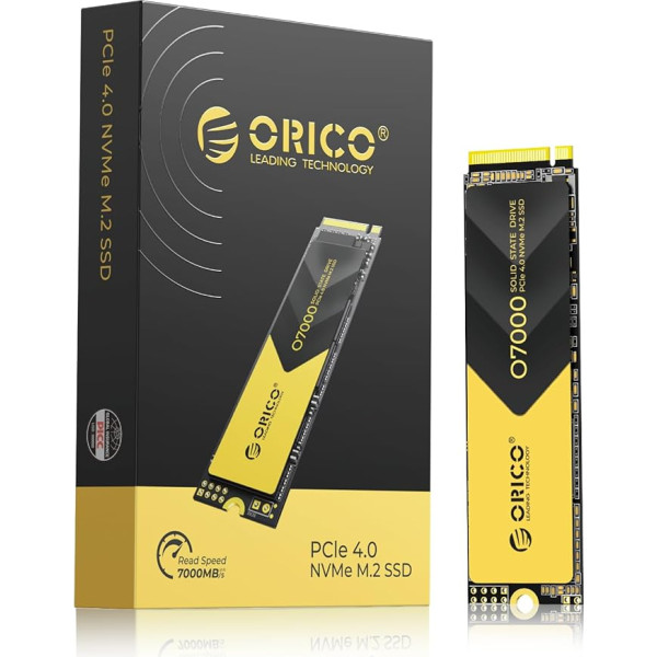 ORICO M2 SSD 1TB, NVMe SSD M.2 ar radiatoru, PCIe 4.0 Gen4, līdz 7000MB/s, M.2 2280 iekšējais SSD PS5, datoriem un klēpjdatoriem-O7000