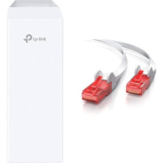 TP-Link Pharos Series CPE210 āra WLAN piekļuves punkts un CSL - 10 m Cat 6 tīkla kabelis - Gigabit Ethernet LAN - RJ45 kabelis ar lenti - 10 100 1000 Mbits - Balts