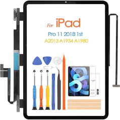 ARSSLY Ekrāna aizstājējs iPad Pro 11 2018 1. skārienjūtīgais ekrāns priekš iPad A2013 A1934 A1980 Digitizer 2020 2. A2068 A2230 A2231 A2228 ar rīkiem (bez LCD displeja, melns)