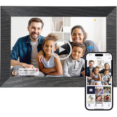 10,1 collu digitālais WiFi foto rāmis, 1280 x 800 HD IPS skārienjūtīgais ekrāns, elektroniskais foto rāmis dāvināšanai, 32 GB atmiņa, automātiska rotācija, piestiprināms pie sienas, kopīgojiet mirkļus