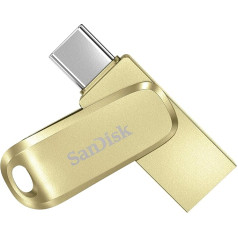 SanDisk Ultra Dual Drive Luxe USB Type-C Drive Smartphone Memory 256 GB (Mobile Memory, USB 3.2 Gen 1, Rotating Design, 400 MB/s Read, USB Drive, Automatic Backup) Gold