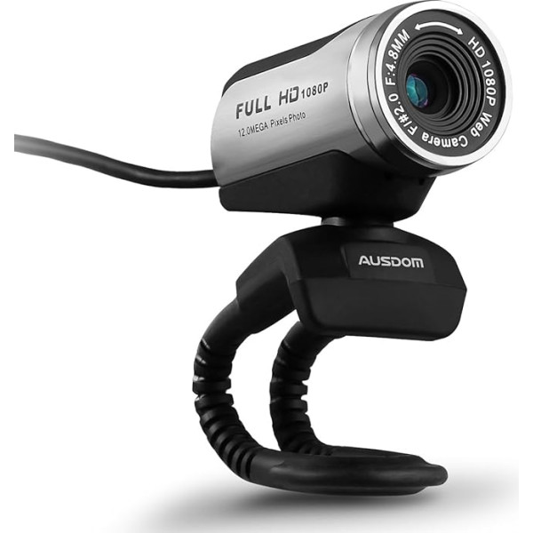 ausdom aw615 Webcam 1920 x 1080P Full HD 12 MP USB 3.0 Web Cam Mit Mikrofon für Online Video-Telefonie und Aufnahme, Computer PC Desktop Laptop Skype newtork Kamera