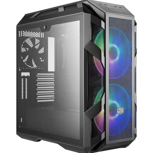 Cooler Master Master MasterCase H500M ARGB - PC korpuss ar diviem 200 mm augstumiem, kas nodrošina optimālu apgaismojumu, 4 paneļi no stiklota stikla, labāka apdare.