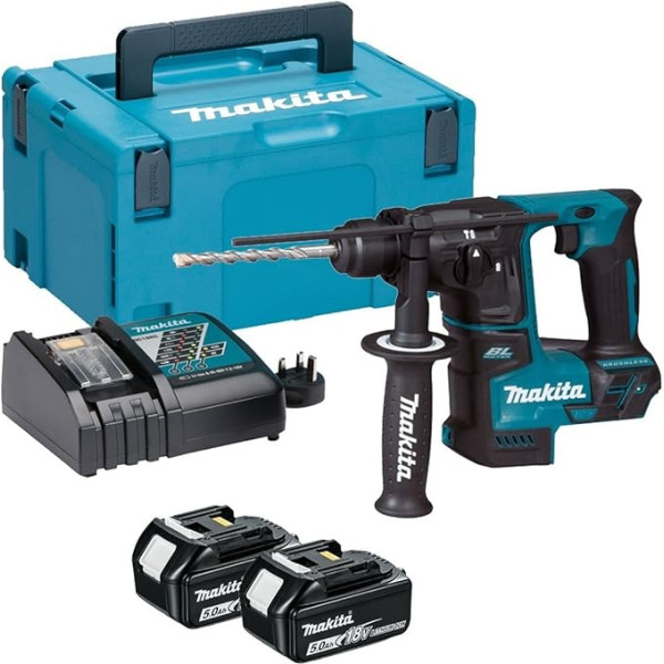 Makita DHR171RTJ bezass āmurs urbjmašīna, 2 funkcijas ar 2 akumulatoriem 18 V 5 Ah W 18 V, melns/melns 3 kg