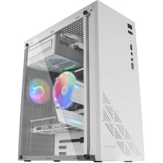 Mars Gaming MC100W ATX spēļu korpuss, 1 x FRGB ventilators, režģi un logs, balts