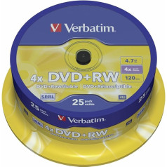 25 x DVD + RW - 4,7 GB 4x - matēts sudraba krāsā - spole - datu nesējs