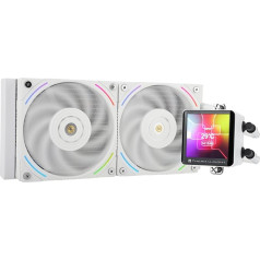 Thermalright Frozen Vision 240 White Liquid CPU ūdens dzesētājs ar 120 mm PWM ventilatoru, 2,88 collu kvadrātveida IPS LCD ekrāns, datora ūdens dzesētājs AMD/AM4/AM5, Intel 1700/1150/1151/1200/2011