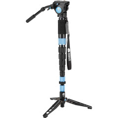 SIRUI P-326SR+VH-10 monopods ar statīvu Spider un video slīpumu, 20° slīpums, 360° rotācija, alumīnija