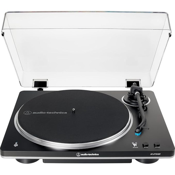 Audio Technica AT-LP70XBT Pilnībā automātiskais bezvadu bezvadu griezuļgrozs (melns/sudrabots)