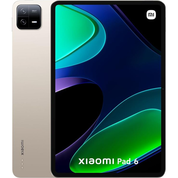 Xiaomi PAD6 6 128GB, lādētājs iekļauts 33W, 11 collu displejs, ātrā uzlāde, akumulators 8840mAh, 18 stundu akumulatora darbības laiks, zelta krāsā