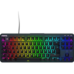 Fnatic Gear miniSTREAK mehāniskā spēļu tastatūra ar LED RGB fona apgaismojumu - Speed Silver slēdzis - maza, kompakta TKL tastatūras izkārtojums profesionāliem e-sportistiem (vācu izkārtojums, QWERTZ)