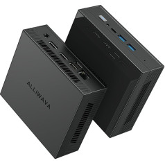 ALLIWAVA Mini PC Wi11 Pro, GX55 Intel 11. paaudzes Celeron N5105 (līdz 2,9 GHz) Intel UHD Graphics Mini dators, 8 GB RAM DDR4 256 GB SSD Mazs galddators 2.4/5G WiFi, Dual HDMI Mini biroja dators