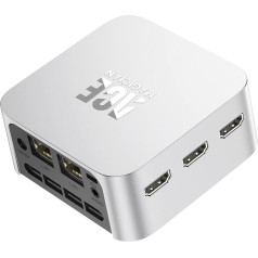 ACEMAGICIAN Mini dators ar diviem Ethernet portiem, Intel Alder Lake-N95 PC Windows11 Pro HDMI 4K 3 ekrānu displejs, 2.4/5G WiFi, BT4.2, zems enerģijas patēriņš mājas kinozālei/birojam, T8PLUS(N 95+8+256)