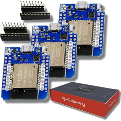 AZDelivery ESP32 D1 Mini NodeMCU WiFi modulis + Bluetooth interneta izstrādes padome, saderīga ar Arduino