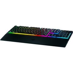 Razer Ornata V3 Low Profile Gaming Keyboard (Hybrid Switch with Mecha Membrane, UV Coated Keys, Soft Magnetic Wrist Rest, RGB Chrome) ES Design, Black