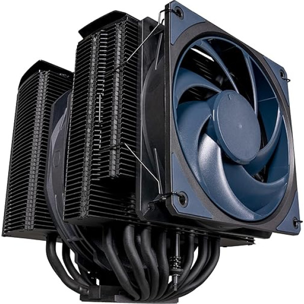 Cooler Master Master MasterAir MA824 Stealth CPU dzesētājs - dubults radiators, Push-Pull Mobius 135 un 120 ventilatori, 8 supravadošas kompozītmateriālu siltumcaurules, pilna RAM atstarpe - saderīgs ar Intel un AMD ligzdām