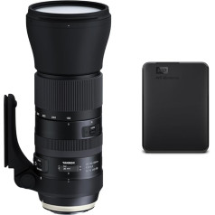 TAMRON A022E SP 150-600mm F/5-6.3 Di VC USD G2 Canon Black & WD Elements Pārnēsājamais ārējais cietais disks 5TB (mobilā krātuve, USB 3.0 interfeiss, Plug and Play, formatēts Windows), melns