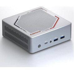 AskHand Mini PC AMD Ryzen 7 7735H (8 kodolu 16 pavedienu, līdz 4,7 GHz) 16 GB DDR5 RAM 512 GB PCIE4.0 SSD, Windows 11 Pro/WiFi 6/BT-5.2/USB*4/USB-C*2/2*HDMI, 4K~8K@60 Hz trīskāršs vienlaicīgs displejs