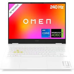 HP Omen Transcend spēļu klēpjdators | 16 collu WQXGA-240 Hz | Intel Core i7-14700HX | 32 GB DDR5 RAM | 1 TB SSD | NVIDIA GeForce RTX 4060 (8 GB) | QWERTZ | Windows 11 Home | Balta