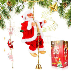 Achort Kāpšana Santa Claus uz virves Iekštelpu un āra Elektriskais Santa Claus Kāpšana Santa Claus Ziemassvētku rotājums Plīša lelle rotaļlieta sienām Logi Dārzs un Ziemassvētku egle