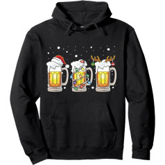 Alus glāze Santa Claus ziemeļbriedis Ziemassvētku eglīte Alus dzeršanas Pulovers Hoodie