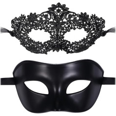 Oidea Maskarāde maska pāriem - Vintage antīko romiešu grieķu Venēcijas maska mežģīņu maskas Metāla Halloween Prom Ball ballītes kostīms Ball karnevāla maska vīriešiem un sievietēm