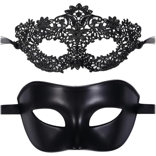 Oidea Maskarāde maska pāriem - Vintage antīko romiešu grieķu Venēcijas maska mežģīņu maskas Metāla Halloween Prom Ball ballītes kostīms Ball karnevāla maska vīriešiem un sievietēm