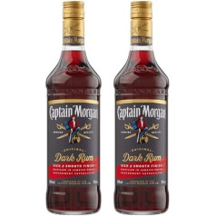 Captain Morgan Dark Rum, Köstlich, fruchtig, aromatisch aus 3 verschiedenen karibischen Ländern, 700ml (Iepakojums ar 2 porcijām)