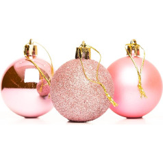 60mm/6pcs Ziemassvētku Baubles Shatterproof Light Pink Ziemassvētku eglīšu rotājumi Ball Ornaments Baubles Ziemassvētku rotājumi Holiday Decoration Shiny Matte Glitter