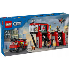 city bricks 60414 ugunsdzēsēju stacija ar ugunsdzēsēju mašīnu