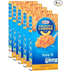 Kraft makaroni ar sieru The Cheesiest, 5 gab. iepakojumā (5 x 206 g)