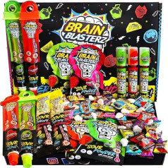 Brain Blasterz Sour Candy L izmēra konfekšu dāvanu kaste - Extreme Sour Candy kolekcija - Īpašie papildinājumi