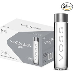 VOSS minerālūdens, dabīgs minerālūdens, 375 ml, 24 gabali (vienreizlietojamais, 24 x 375 ml)