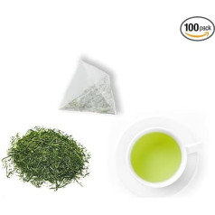 Japanese Green Tea Co Crude Green Tea - 100 maisiņu autentiskas Aracha japāņu zaļās tējas maisiņi - pilnībā dabiska vegāniska augstākās kvalitātes zaļā tēja - bagāta ar antioksidantiem - maiga garša