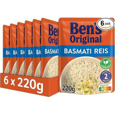 BEN'S ORIGINAL Express rīsi, ātri un viegli, basmati rīsi, 6 x 220 g, 6 iepakojumi