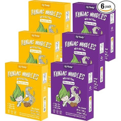 Elf-Family Premium Konjac nūdeles (-90% mazāk kaloriju) no Taizemes Vegan bez lipekļa 240 g x 6 kastes (12 iepakojums), Shirataki Instant Pasta Pasta/Keto/Low Carb/Low Calorie Spaghetti & Fettuccine