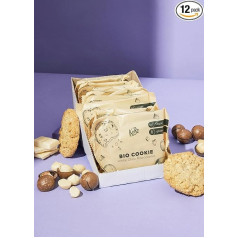 KoRo - Organic Cookie White Choc Macadamia 12 x 50 g - Bioloģiskas kvalitātes sastāvdaļas - Vegāns - Bez lipekļa - Praktisks cepums ceļošanai