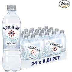 Gerolsteiner dzirkstošais ūdens vienreizlietojamā pudelē, 24 x 500 ml