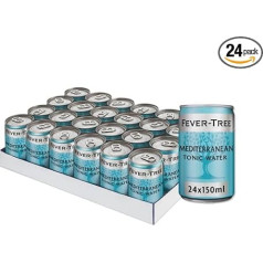 FEVER-TREE Viduržemio jūros tonizuojantis vanduo su natūraliais aromatais, pvz., gėlių augalais 24 x 150 ml