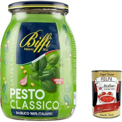 Biffi Linea Professional Pesto Classico, 100% Italian Basil, Pasta Sauce Cooking Sauces 980g + Italian Gourmet Polpa 400g