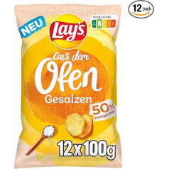 Lay's Salted from the Oven - Crispy Potato Chips from the Oven for a Successful Party with Nutri-Score [B] - (12 x 100g)