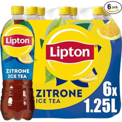 LIPTON ICE TEA Lemon, ledus tēja ar citrona aromātu, vienreizlietojama (6 x 1,25 l) (6 gabali) (6 gabali)