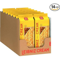 LEIBNIZ Cream Choco, 14 gab., kraukšķīgi sviesta cepumi ar maigu šokolādes krēmu, beramkravas iepakojums pārdošanai (14 x 228 g)