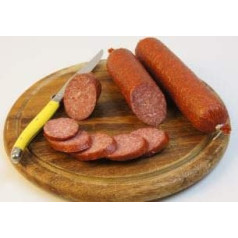 Salami iepakojums | Salami no gaļas gaļas vienā gabalā | 2 salami veselas desas | Kūpināta medalus desa | Pieejams kā cūkas salami dāvana (2 x mājas salami)