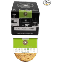 eat Performance® Apple Crumble Cookie (15 x 40 g) - garšīgi bioloģiski cepumi bez piena I Paleo un bez lipekļa I Sīkfaili no 100% dabīgām sastāvdaļām