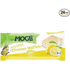 MOGLi Bioloģiskās citronu vafeles, 24 gabaliņi (24 x 15 g)