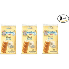 Mulino Bianco Flauti Kūka ar Latte Milk 8 x 35 g cepumi Biškopības batoniņi Piena uzkodas