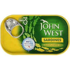 John West Saulespuķu eļļa 120 g (12 gabali)