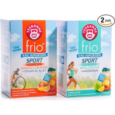 Frio Sport tējkanna dubultie iepakojumi - ābolu citrons un mango apelsīns ar vitamīniem (2 x 45 g)