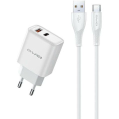 Gan pd81t 22,5W usb+usb-c tīkla lādētājs + usb/usb-c kabelis